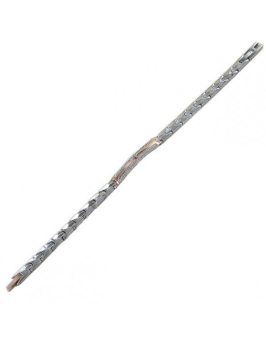 Zancan Bracelet for Men - Hi Teck in Steel with Black Spinel - 0