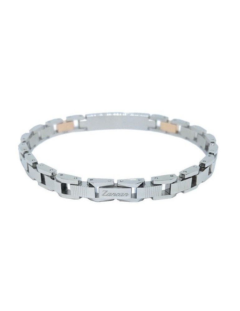 Bracciale Zancan Uomo - Hi-Teck - Acciaio - Zirconi Bianchi - EHB201