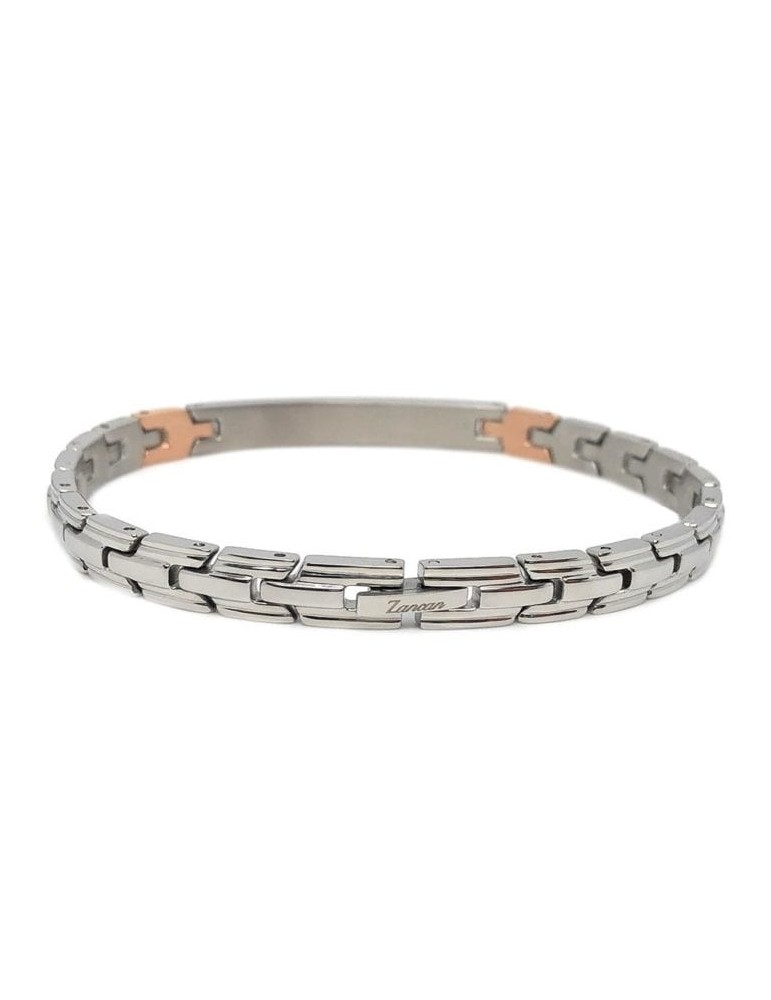 Bracciale Zancan Uomo - Hi-Teck - Acciaio - Spinelli Neri - EHB198