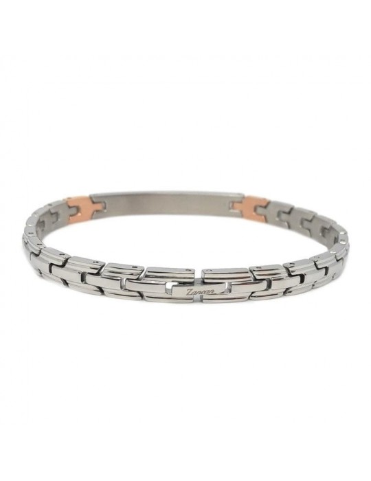 Zancan Bracelet for Men - Hi Teck in Steel with Black Spinels - 0