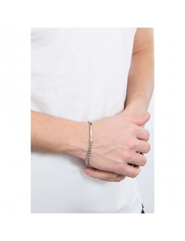 Zancan Men's Bracelet with Chain and Black Spinels - 0 2
