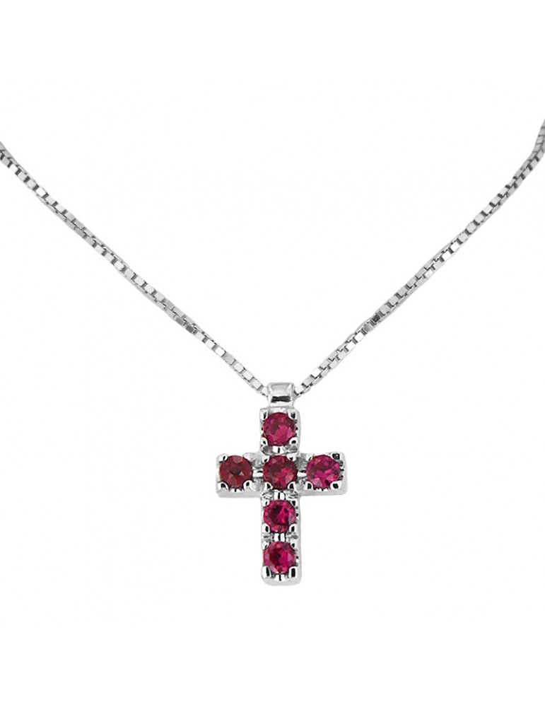 Davite & Delucchi Necklace - Rood in White Gold with Rubies - 0