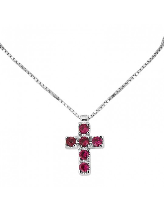 Davite & Delucchi Necklace - Rood in White Gold with Rubies - 0