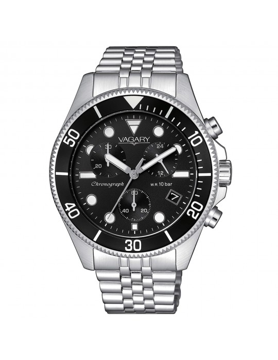 Vagary Man's Watch - Aqua39 Crono 41mm Only Time Black and Gold - 0