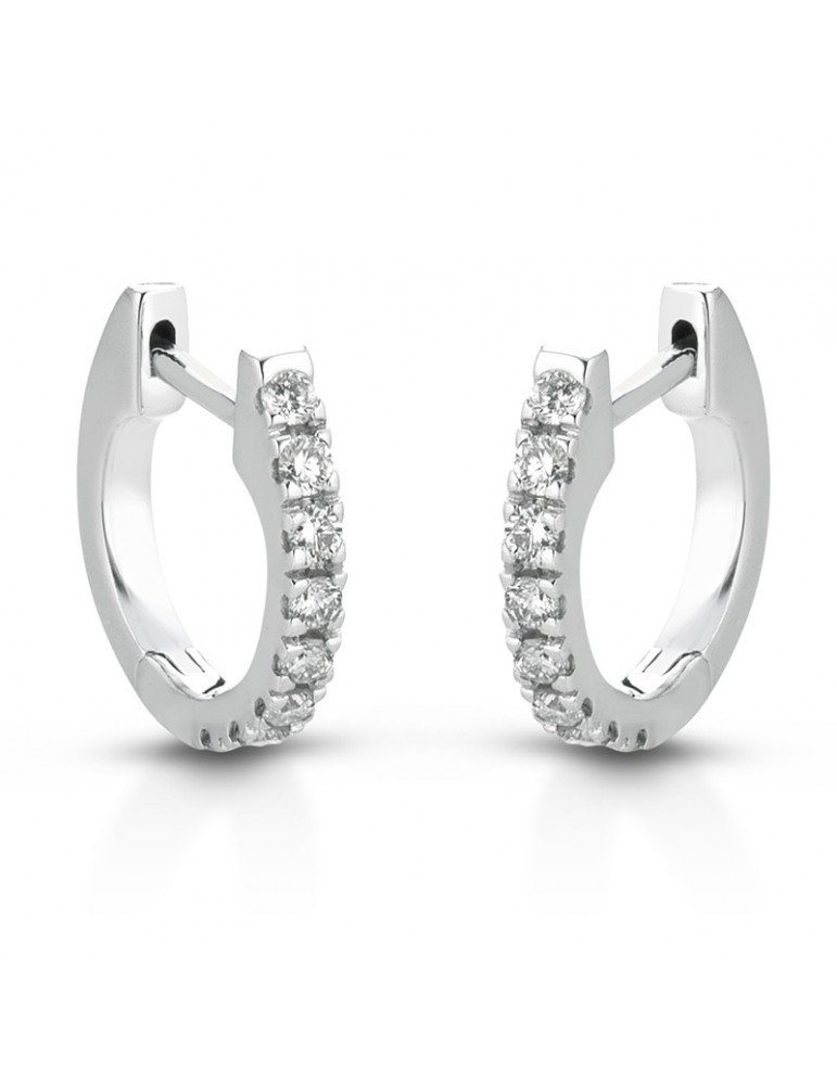 Buonocore Woman's Earrings - White Gold Circle with Diamonds - 0