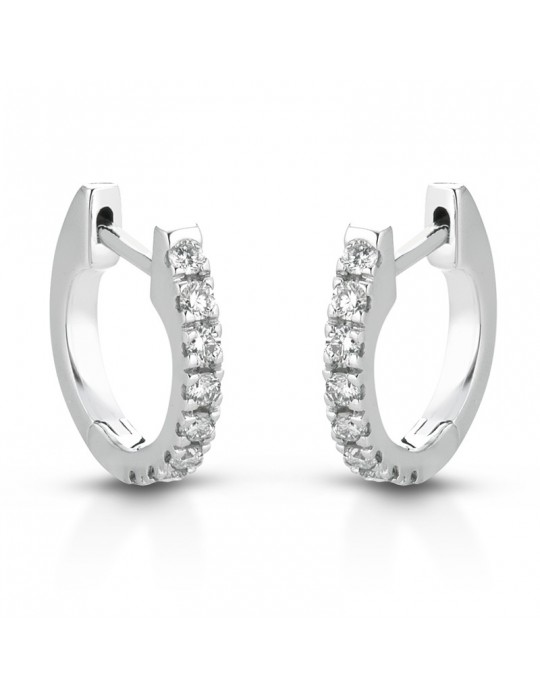 Buonocore Woman's Earrings - White Gold Circle with Diamonds - 0