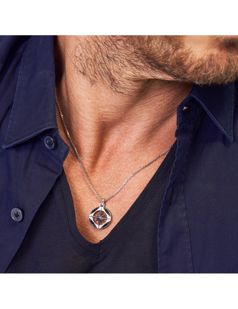Collana Zancan Uomo - Insignia 925 - Argento - Rosa dei Venti - ESC008