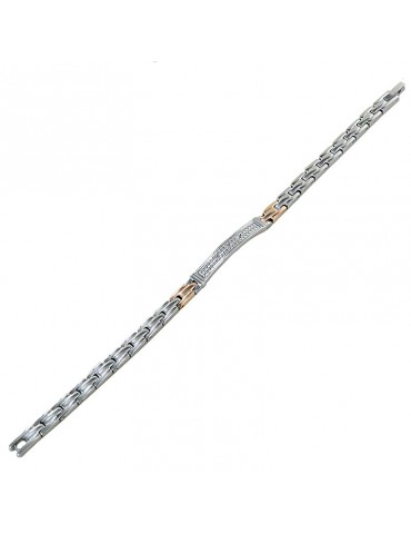 Bracciale Zancan Uomo - Hi-Teck - Acciaio - Zirconi Bianchi - EHB194 2