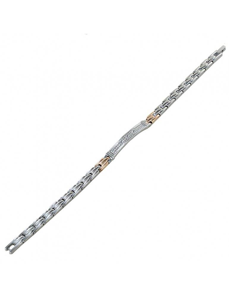Zancan Bracelet for Men - Hi Teck in Steel with Zircons - 0