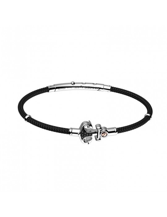 ZANCAN BRACELET IN STILL SILVER AND BLACK STONES - 0