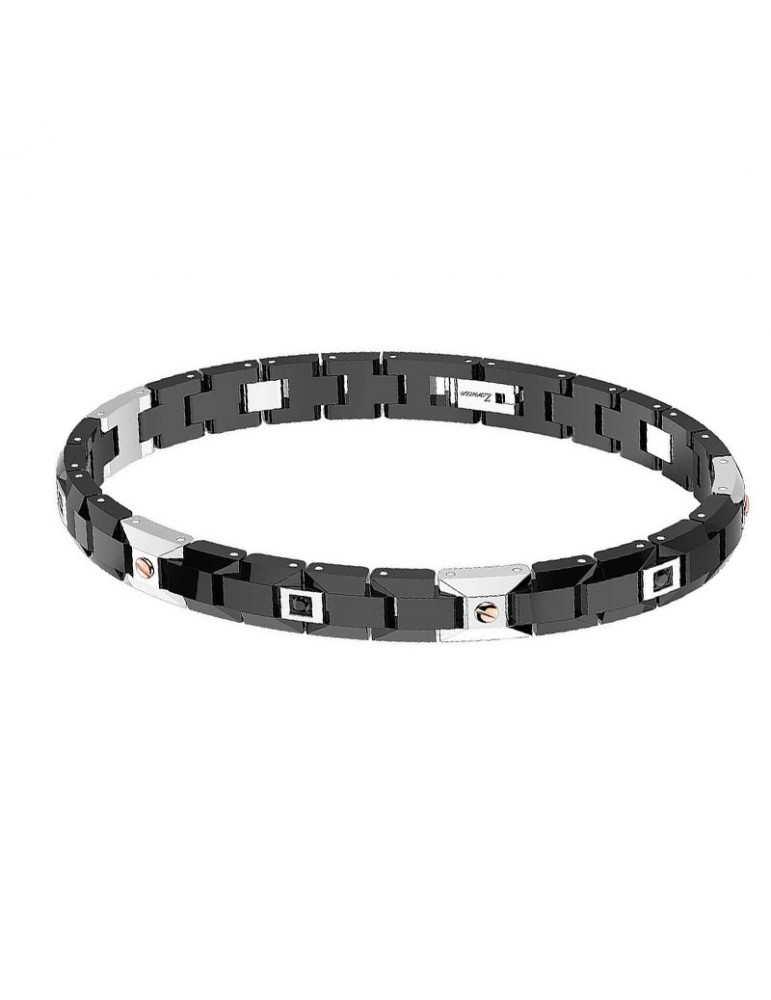 Bracciale Zancan - Hi-Teck - Acciaio Ceramica Nera - Spinelli - EHB163