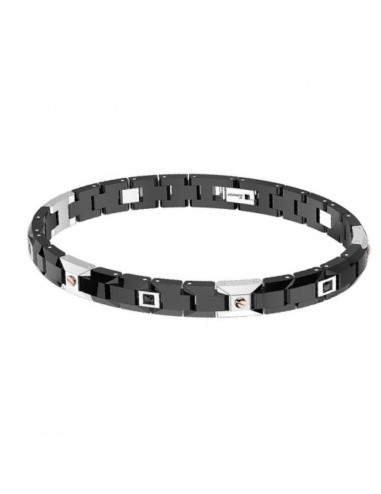 Bracciale Zancan - Hi-Teck - Acciaio Ceramica Nera - Spinelli - EHB163
