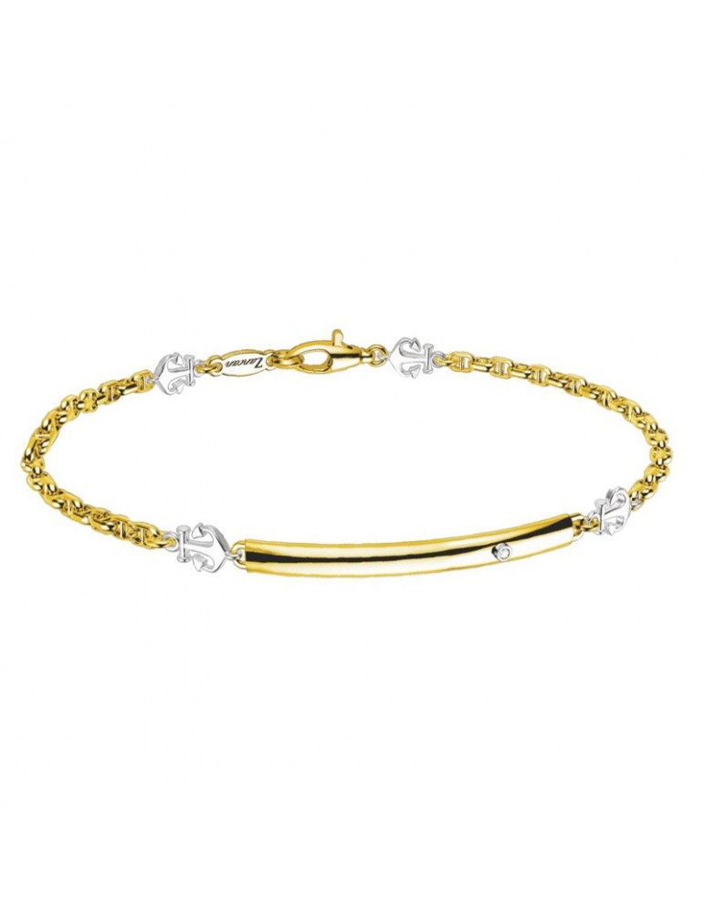 Bracciale Zancan per Uomo - Oro Giallo - Oro Bianco - Ancore - EB691GB