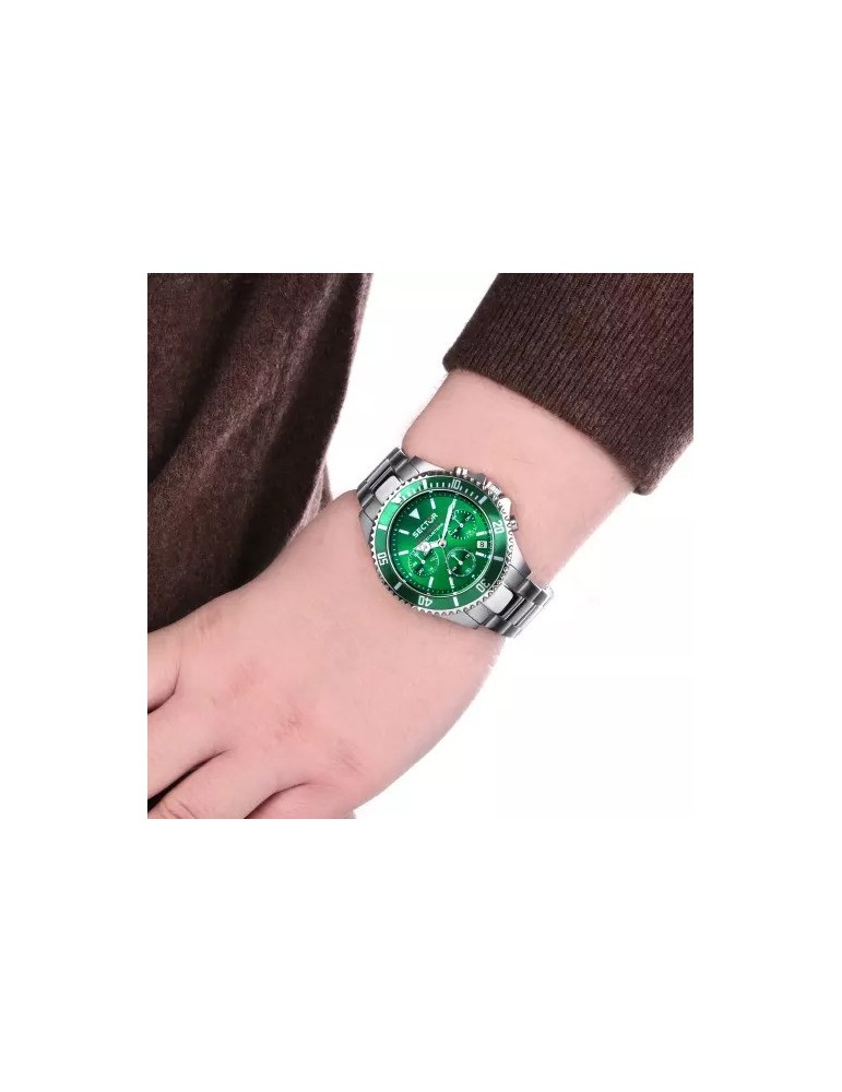 Sector 230 Men's Green Chronograph 43mm Watch - 0