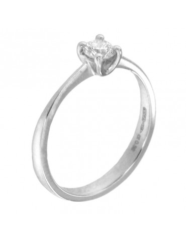 Anello Solitario Giorgio Visconti Donna - in Oro Bianco con Diamante - 0