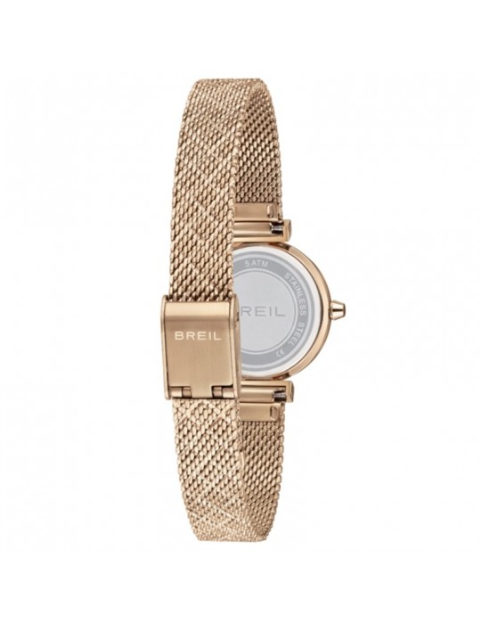 Breil Woman's Watch - Soul Time and Date 25mm White Rose Gold with Crystals - 0