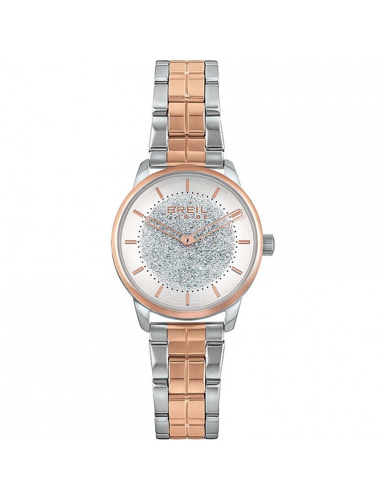 Breil Woman's Watch - Lucille Only Time 32mm Rose Gold White Silver Glitter - 0