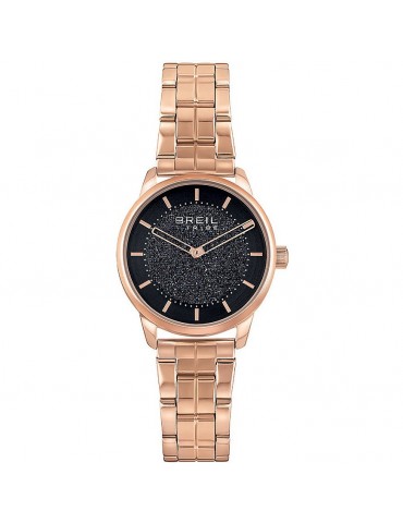 Breil Woman's Watch - Lucille Only Time 32mm Rose Gold Black Glitter - 0