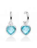 Miluna Woman's Earrings - Gemstone in Silver 925% with Blue Topaz in Heart - 0