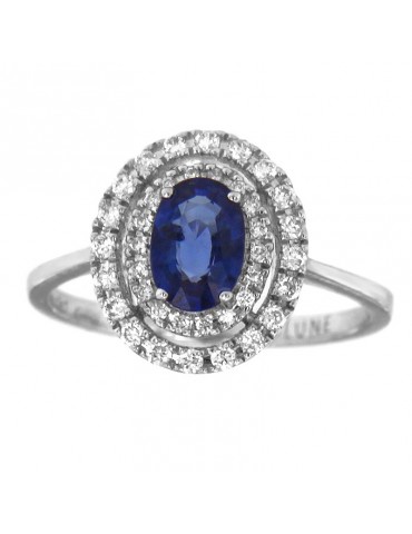 Anello Lelune Diamonds - Oro Bianco - Diamanti - Zaffiro - LDRNZB97026 2