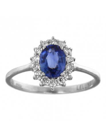 Anello Lelune Diamonds - Oro Bianco - Diamanti - Zaffiro - LDRNZB92025 2