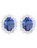 Orecchini Lelune Diamonds- Oro Bianco -Diamanti- Zaffiro -LDEAZB190050