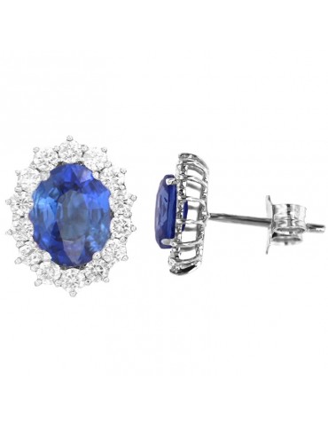 Orecchini Lelune Diamonds- Oro Bianco -Diamanti- Zaffiro -LDEAZB190050 2