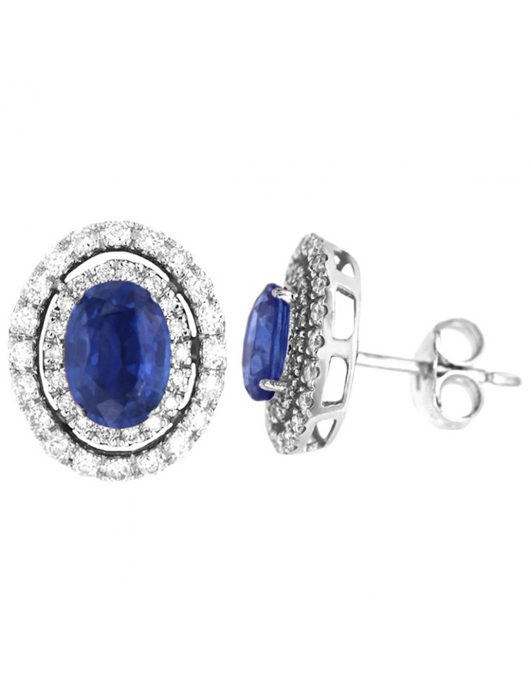 Orecchini Lelune Diamonds - Oro - Diamanti - Zaffiro - LDEAZB181050