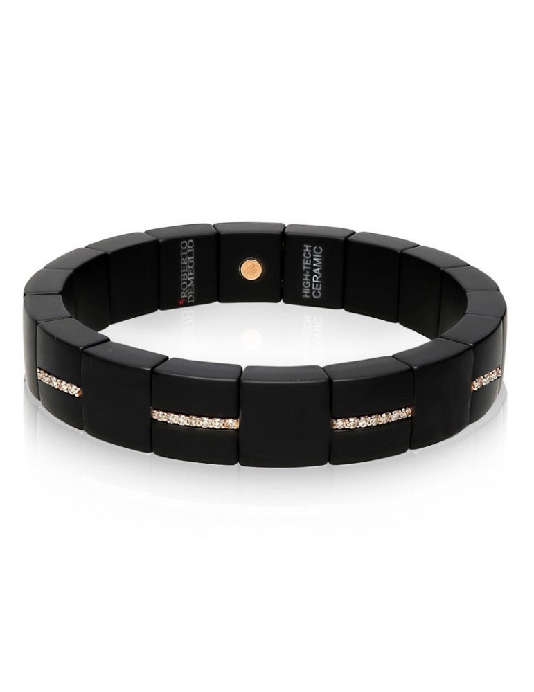 Bracciale Roberto Demeglio - Domino -Ceramica-Diamanti Brown-954LN1DBW