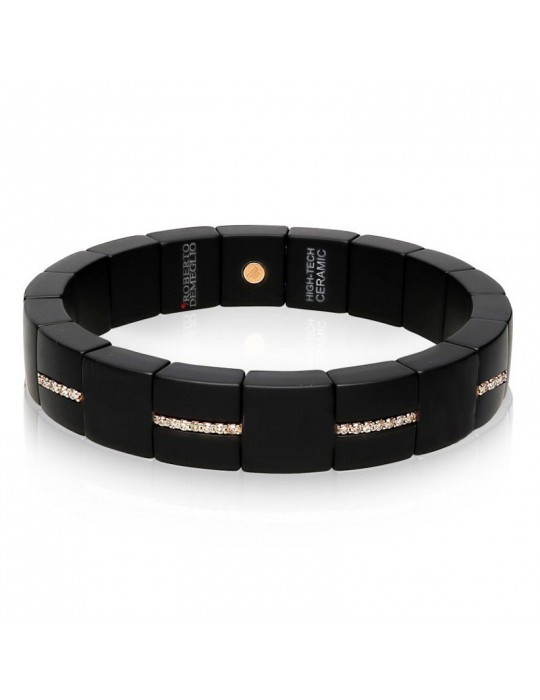 Bracciale Roberto Demeglio - Domino -Ceramica-Diamanti Brown-954LN1DBW