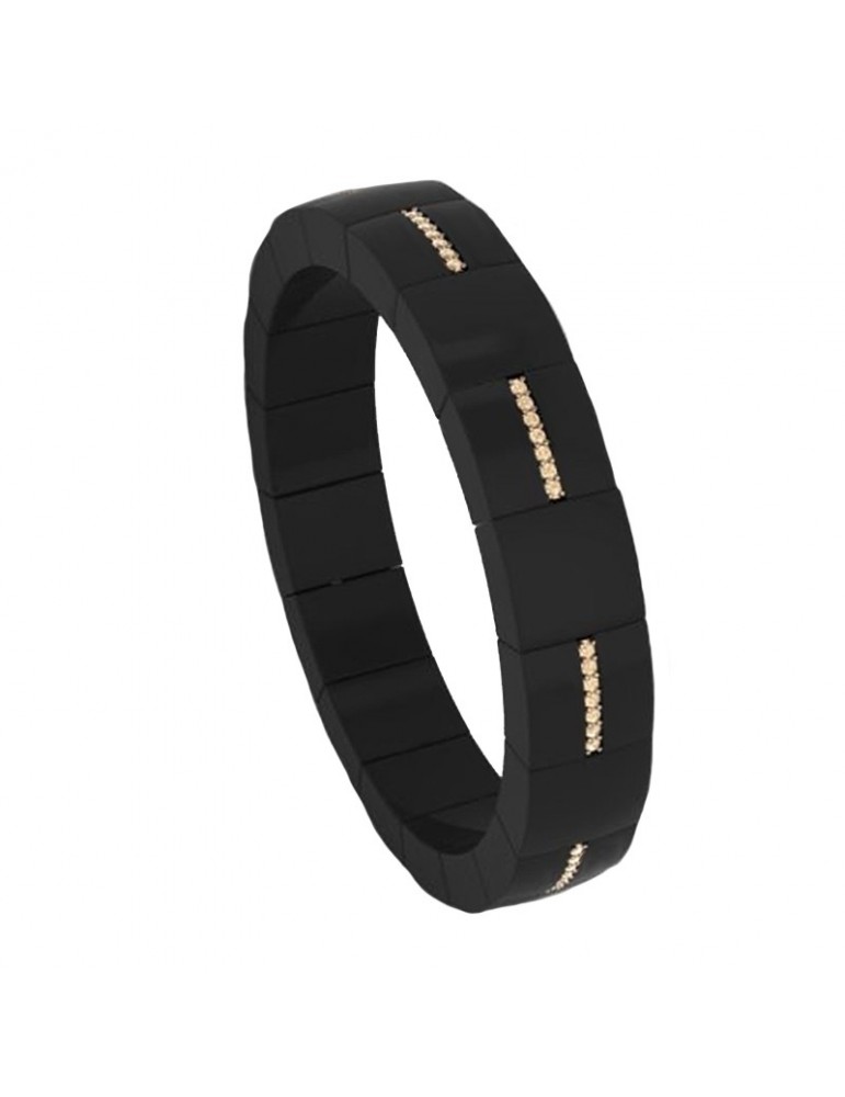 Bracciale Roberto Demeglio - Domino -Ceramica-Diamanti Brown-955LN2DBW