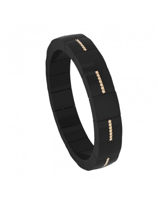 Bracelet Roberto Demeglio Domino Luce Black with Brown Diamonds for Women - 0
