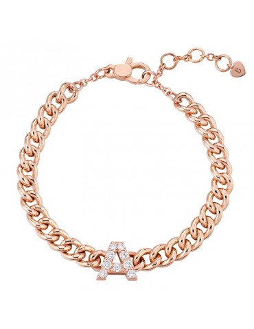 Bracciale Buonocore - Oro Rosa - Lettera A - Diamanti - 941BADP
