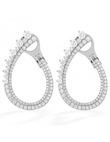 Buonocore Earrings - Drop in 18K White Gold with Natural Diamonds - 0