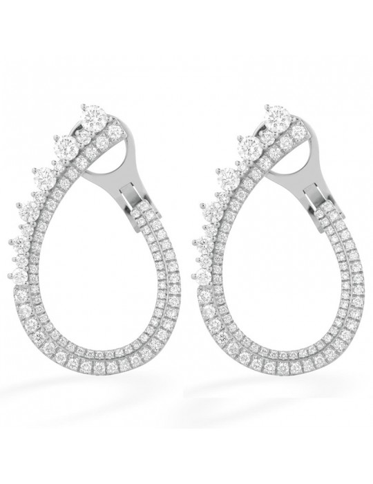 Orecchini Buonocore -Goccia- Oro Bianco - Diamanti Naturali - 835O01DW