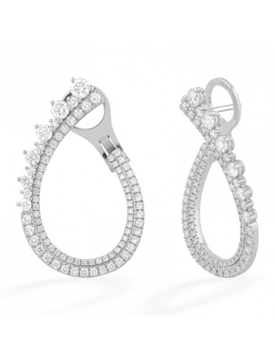 Orecchini Buonocore -Goccia- Oro Bianco - Diamanti Naturali - 835O01DW