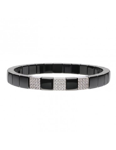 Roberto Demeglio Woman's Bracelet - Scacco Shiny Ceramic Gold and Diamonds - 0