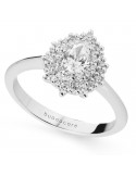 Buonocore Woman's Ring - Drop in 18K White Gold with Natural Diamonds - 0