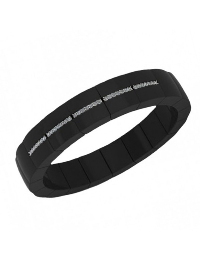Roberto Demeglio Woman's Bracelet - Domino Luce Black with White Diamonds - 0
