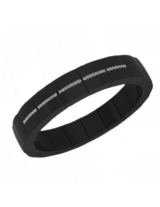 Roberto Demeglio Woman's Bracelet - Domino Luce Black with White Diamonds - 0