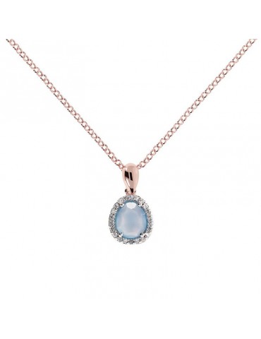 BRONZALLURE NECKLACE WITH BLUE STONE - 0