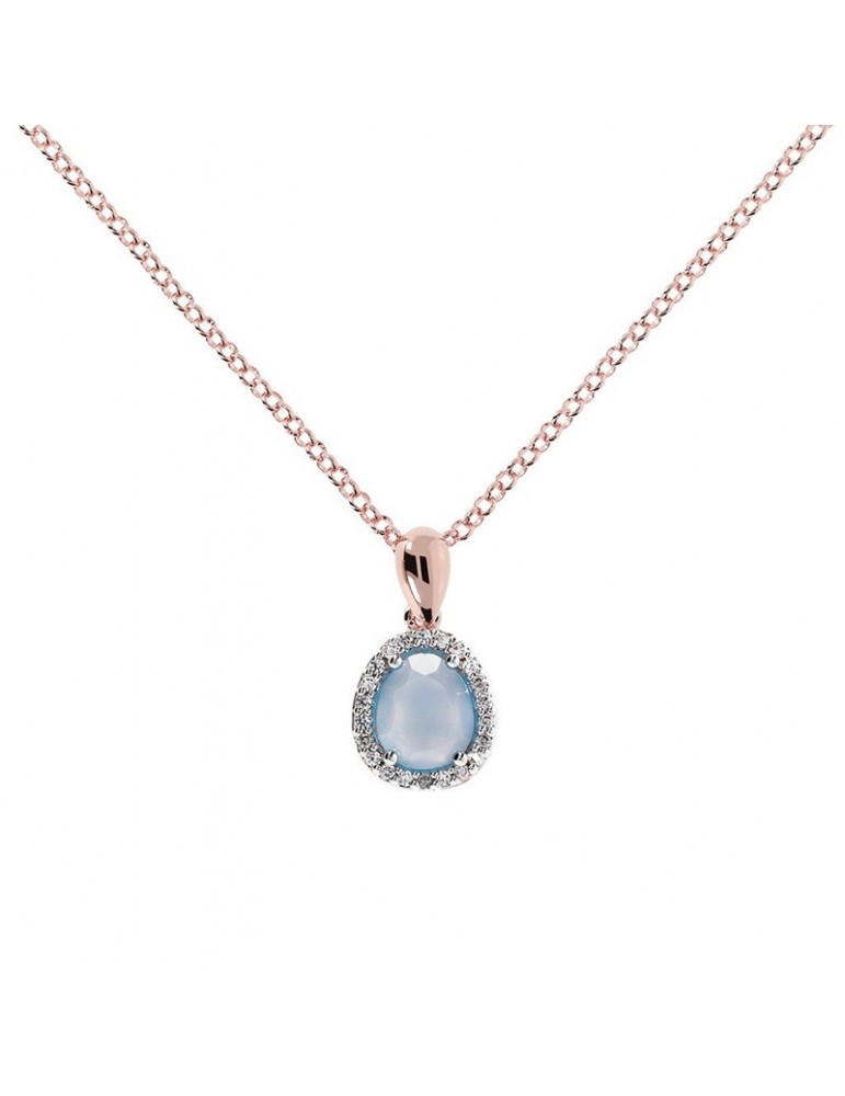 BRONZALLURE NECKLACE WITH BLUE STONE - 0