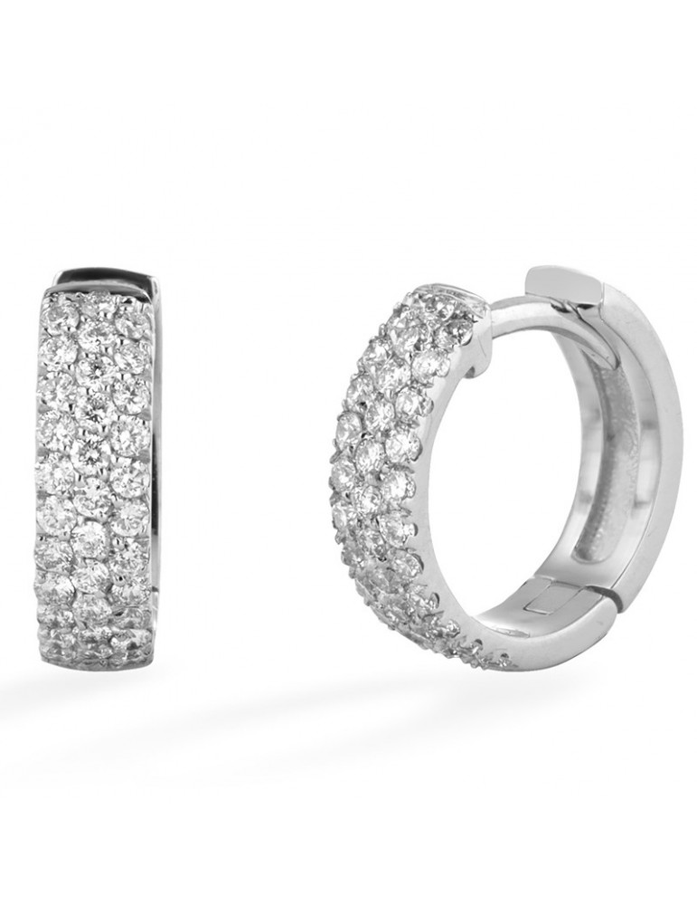 Orecchini Buonocore - Cerchietto - Oro Bianco - Diamanti - 910O01DW