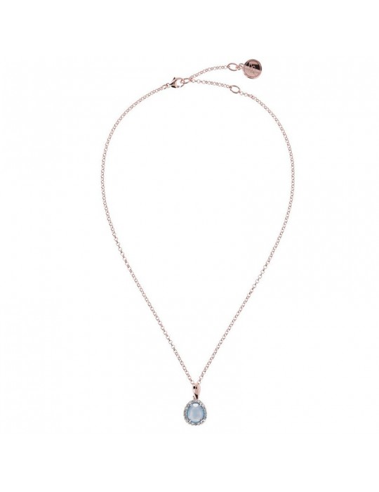 BRONZALLURE NECKLACE WITH BLUE STONE - 0
