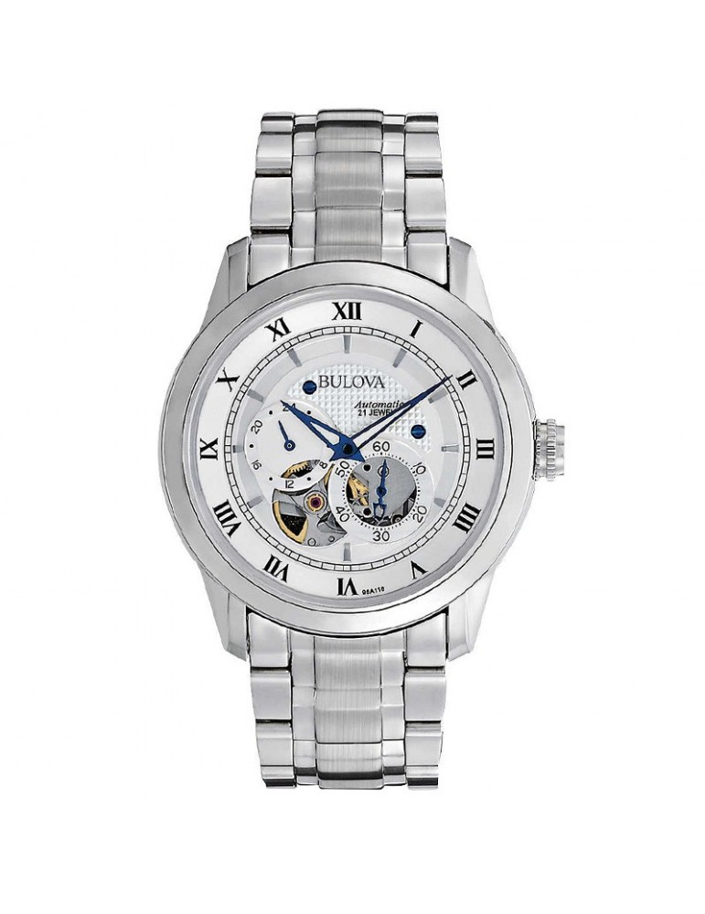 Orologio Bulova Uomo - Sutton Automatico - 42mm Argento Bianco -96A118