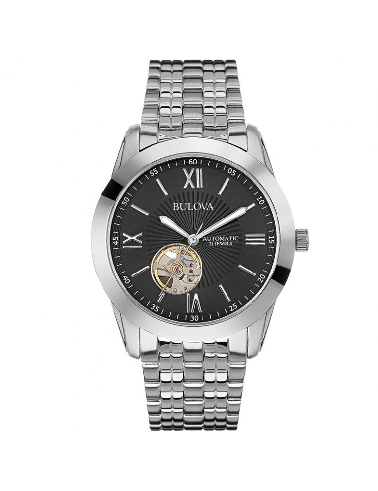 Orologio Bulova Uomo - Classic Open Heart - 42 mm - Nero - 96A158