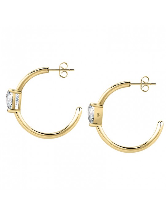 Chiara Ferragni Woman's Earrings - Diamond Heart Silver Gold Headband with White Heart Zircons - 0