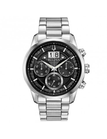 Bulova Sutton Big Date Chronograph Men's Black 44mm Watch - 0