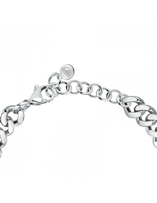 Chiara Ferragni Women's Bracelet - Chain Bossy Silver Groumette with White and Blue Zircons - 0