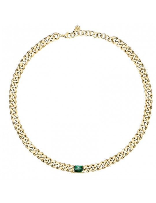 Chiara Ferragni Women's Necklace - Chain Bossy Gold Groumette with Green Zircon - 0
